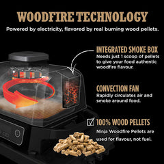 Ninja Woodfire Electric BBQ Grill & Smoker with Stand & Cover
